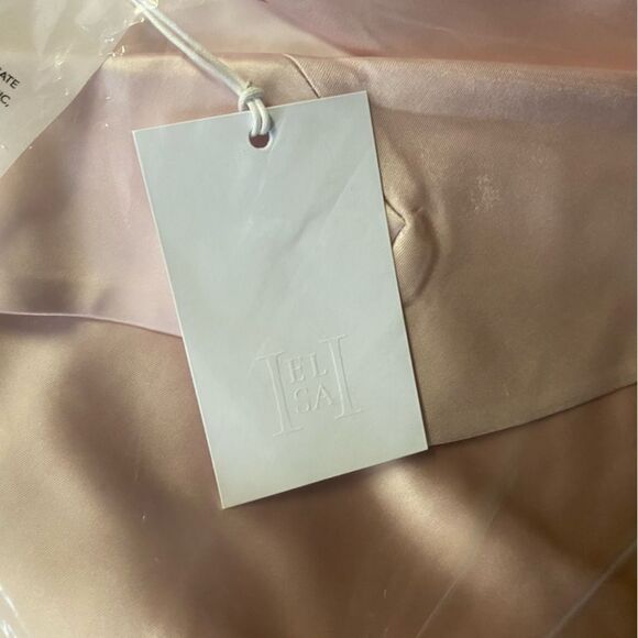 FINAL price HELSA Heavy Satin Double Breasted Jacket pale pink blazer Revolve L - Picture 11 of 15